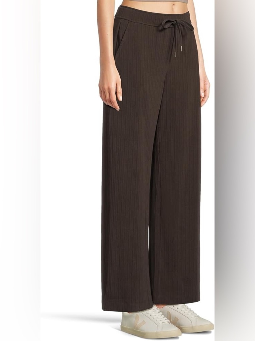 Beyond Yoga Breathe Easy Rib Knit Wide Leg Pants Brown